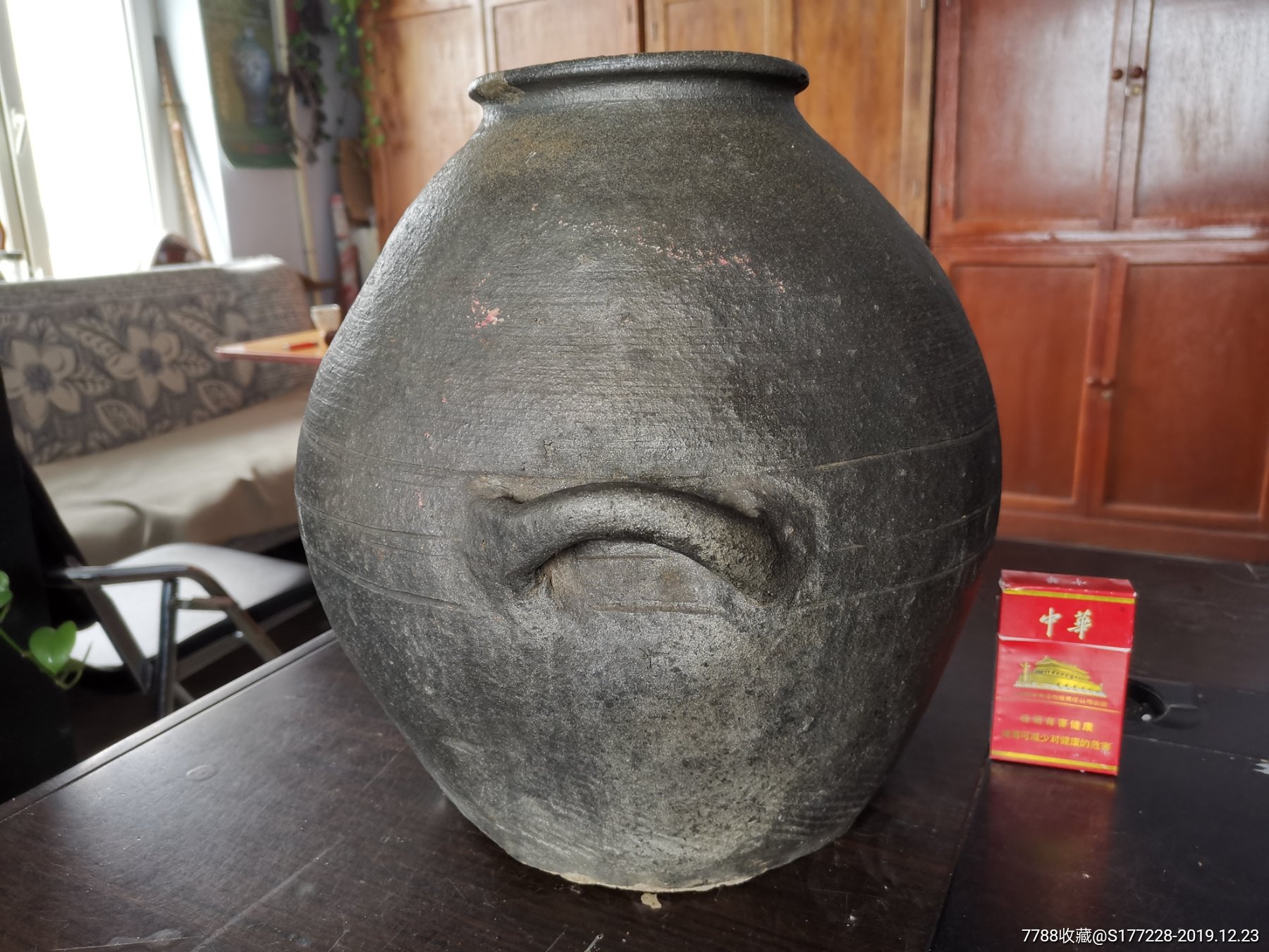 朝鲜高丽老陶顶水罐老货保真