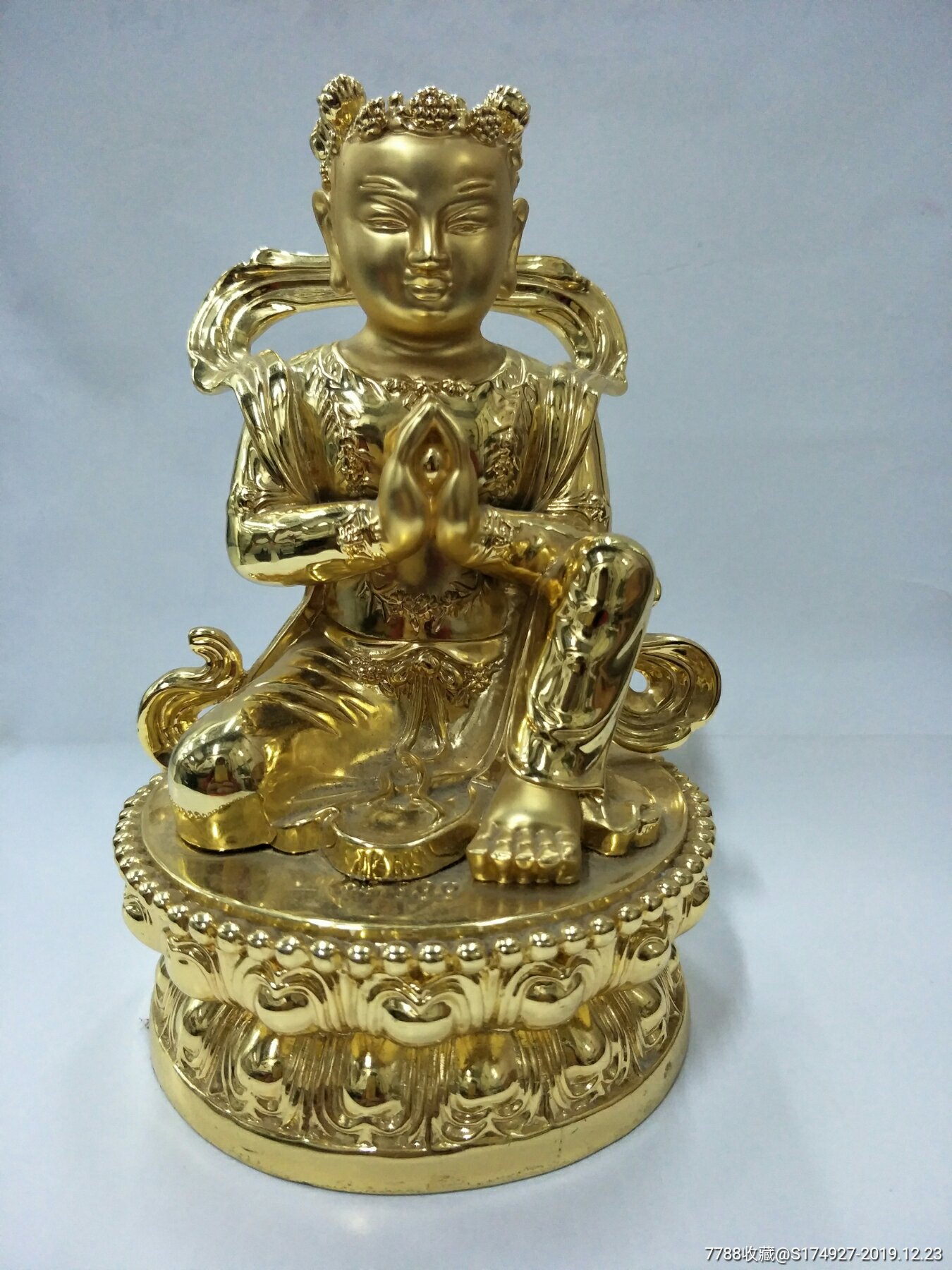 镀金善财童子像