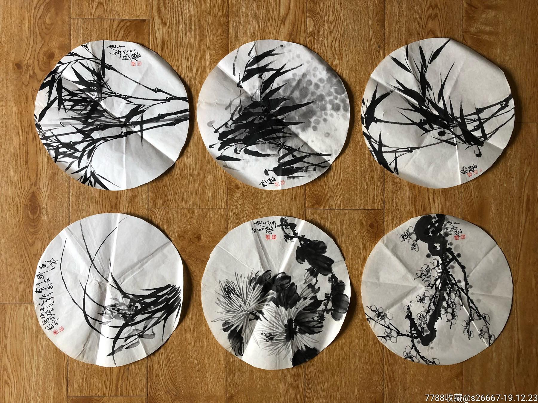 何壁团扇六条屏