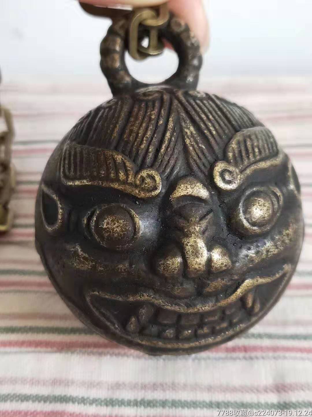 民国时期虎头老铃铛,双面工,样式精致,铃声清脆