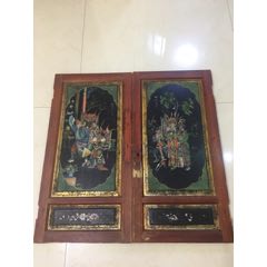 52年画工精细戏曲人物漆画柜门一对(se70343679)_7788收藏__收藏热线