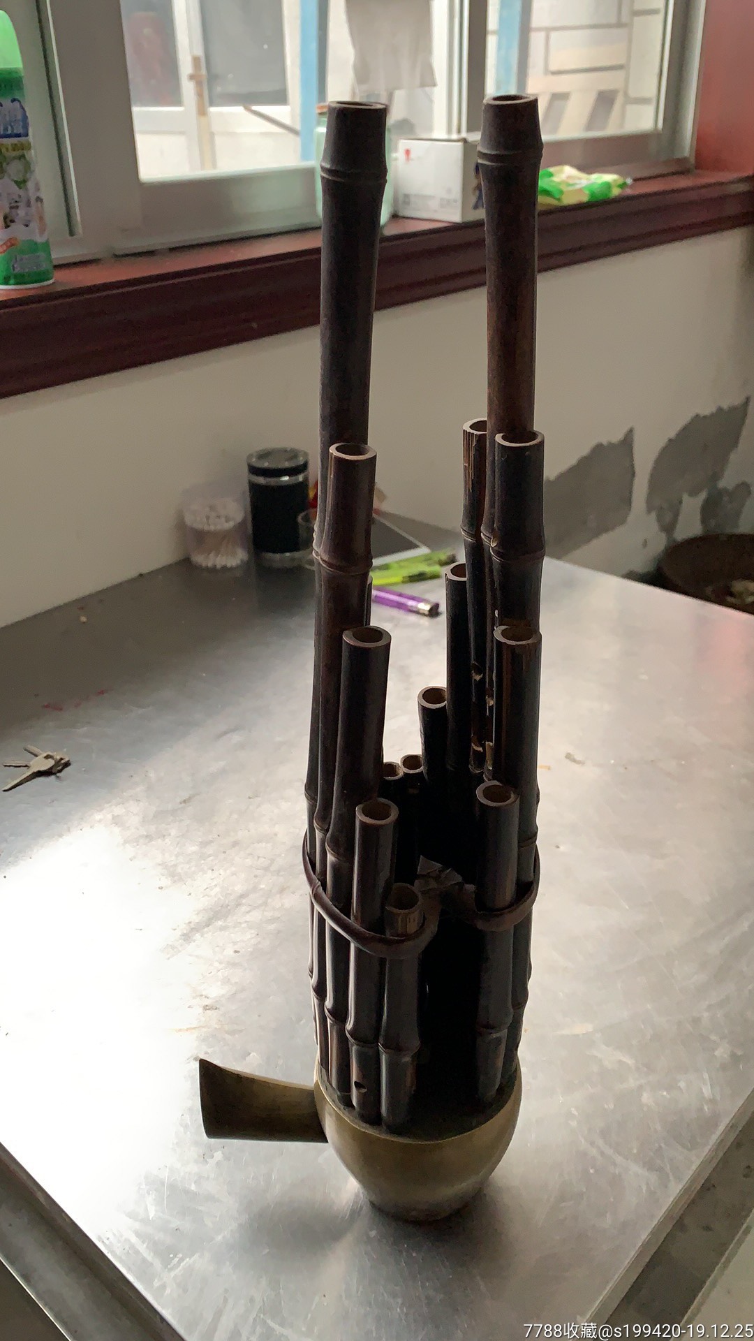 民俗乐器.16管紫竹黑大漆笙.全品无损,正常使用.2380元不议价不包邮