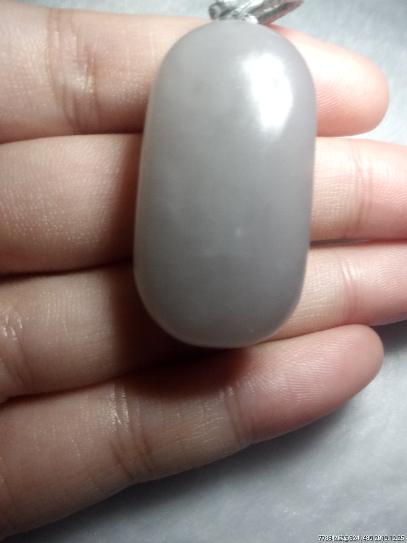 天然和田玉烟紫料玉佛公坠