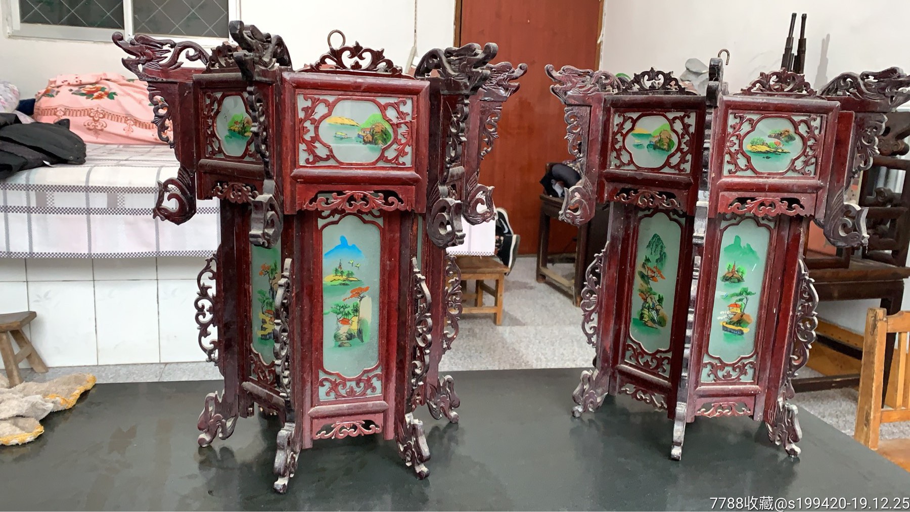 五十年代老红木六角宫灯2380元不议价不包邮