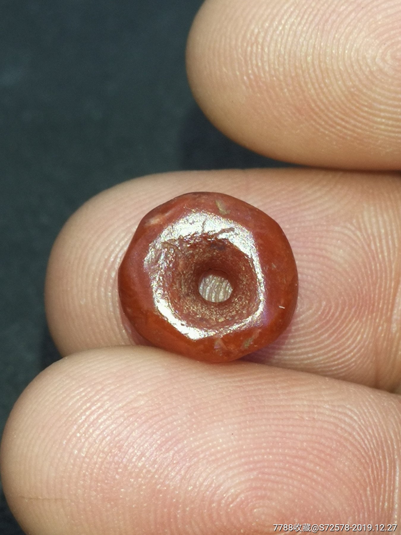 千年研磨孔鸡肝玛瑙珠