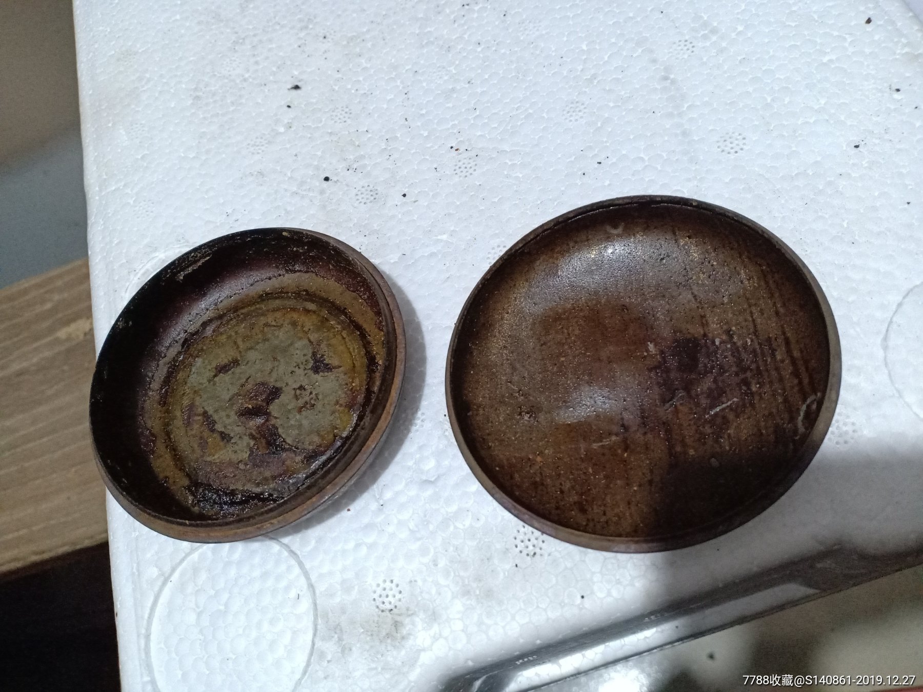 (箱19)民国外国进口鞋油广告铁盒,7*2cm