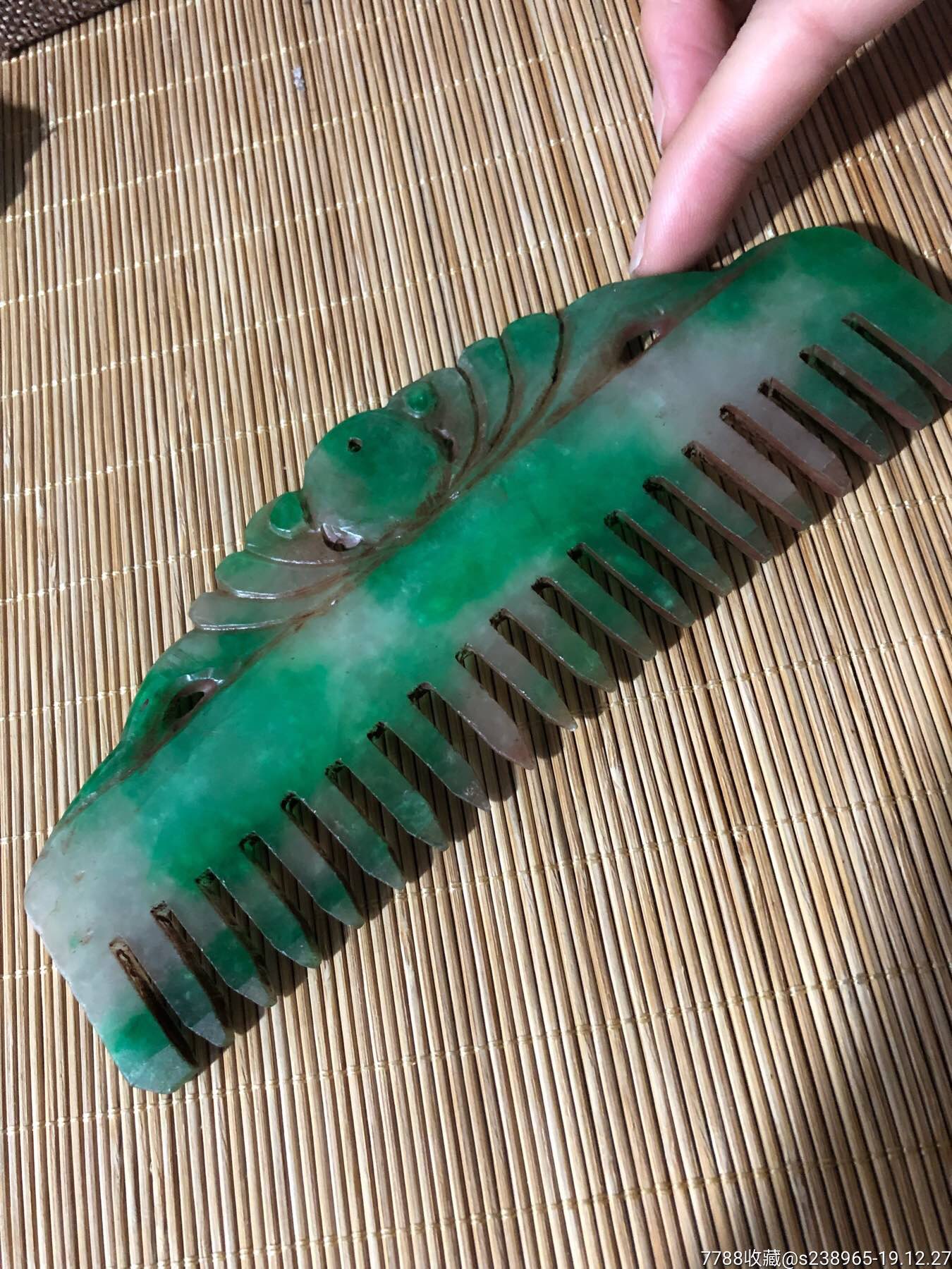 老翡翠玉梳子