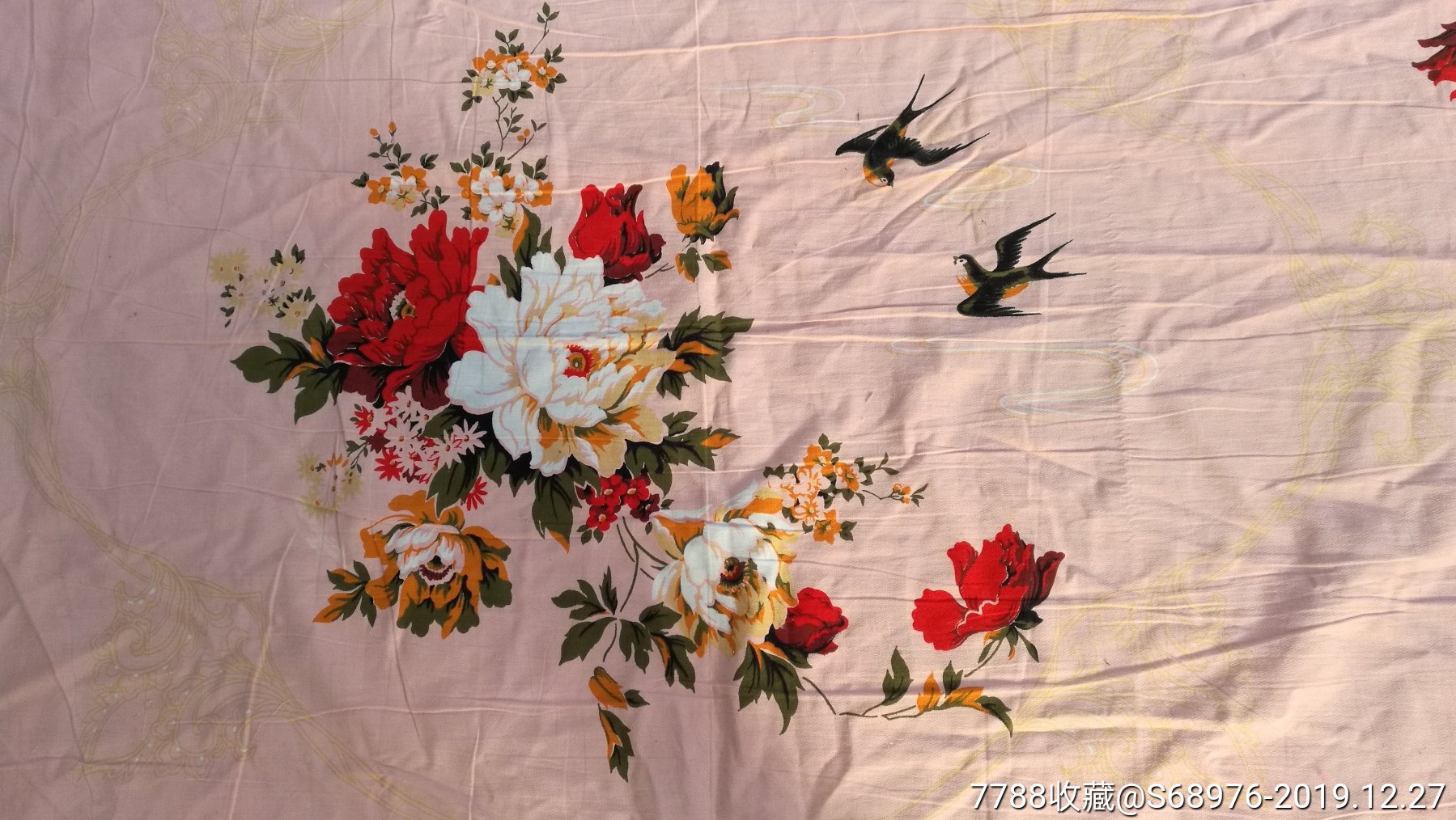 老床单,年代戏影视道具,丝光印花老床单,北京床单厂出品