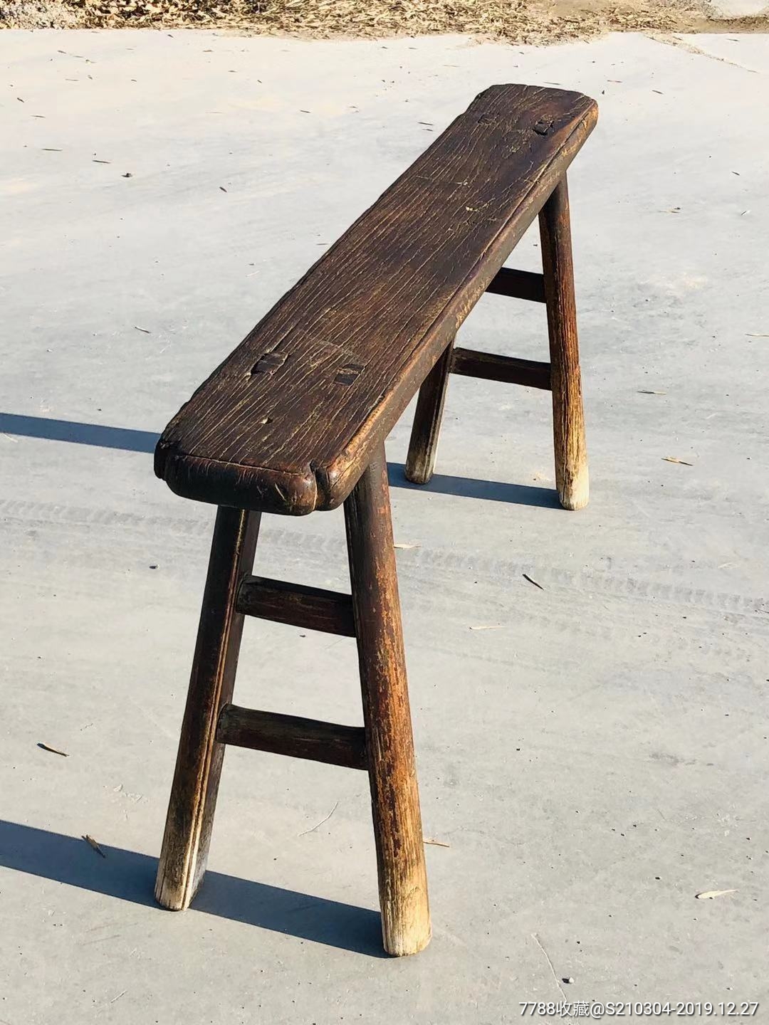 清中期榆木条凳全品无松动品相一流完整牢固