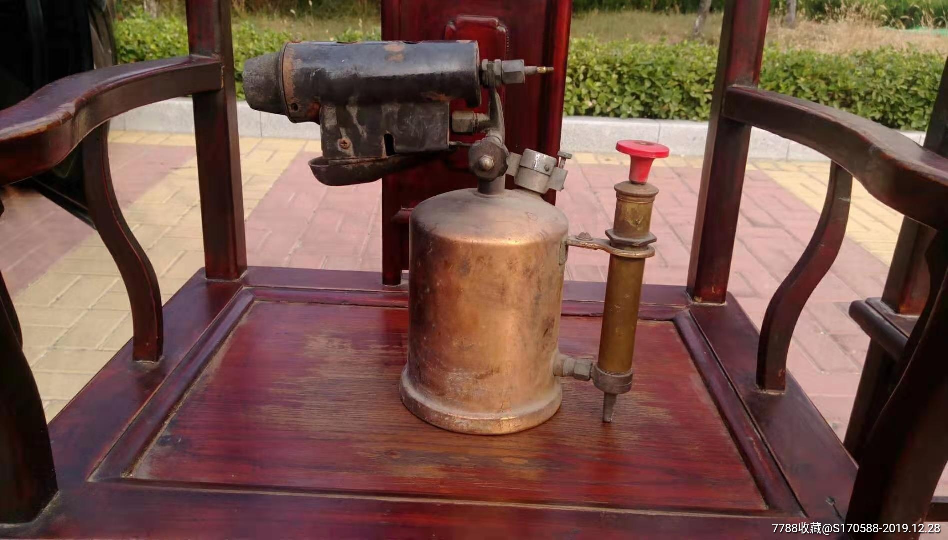 50年代上海铁锚牌红铜煤油喷火灯