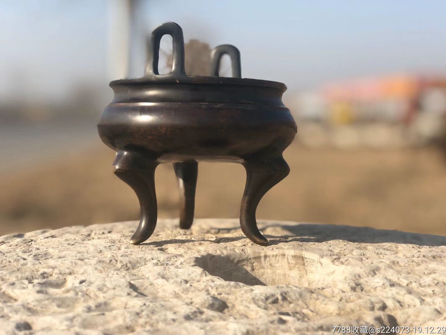 下乡所得铜香炉三足鼎立大器