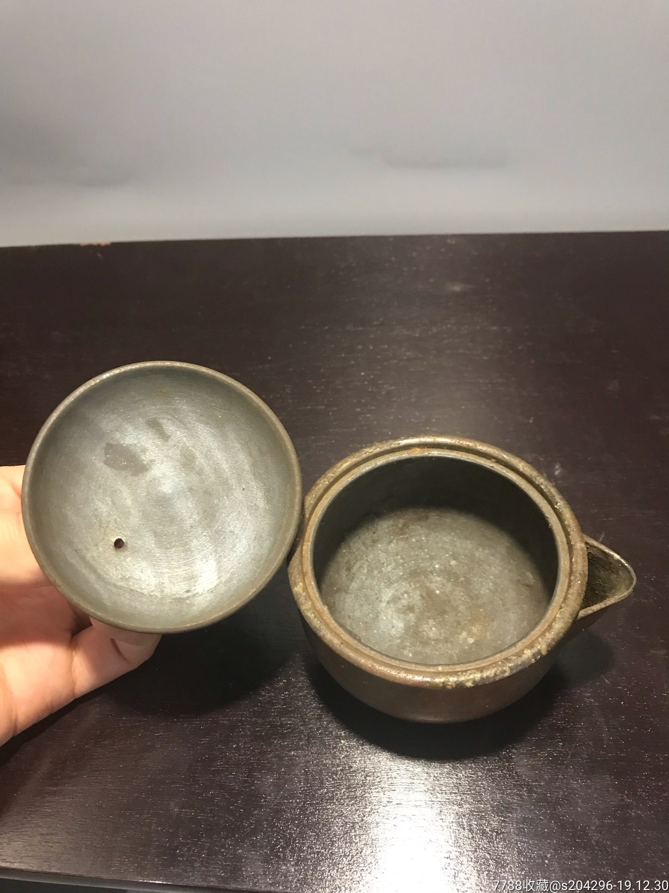 日本备前烧茶壶,名家芳山制作