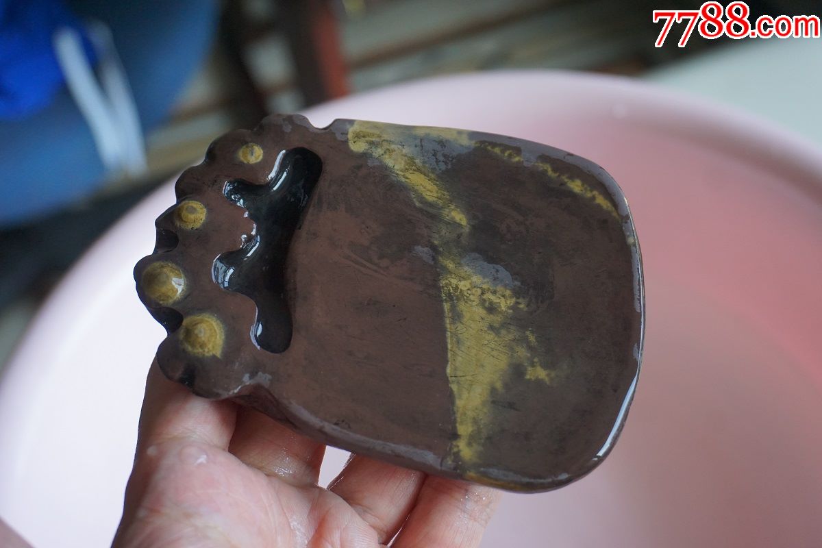 祁阳石俏雕山子池随形砚