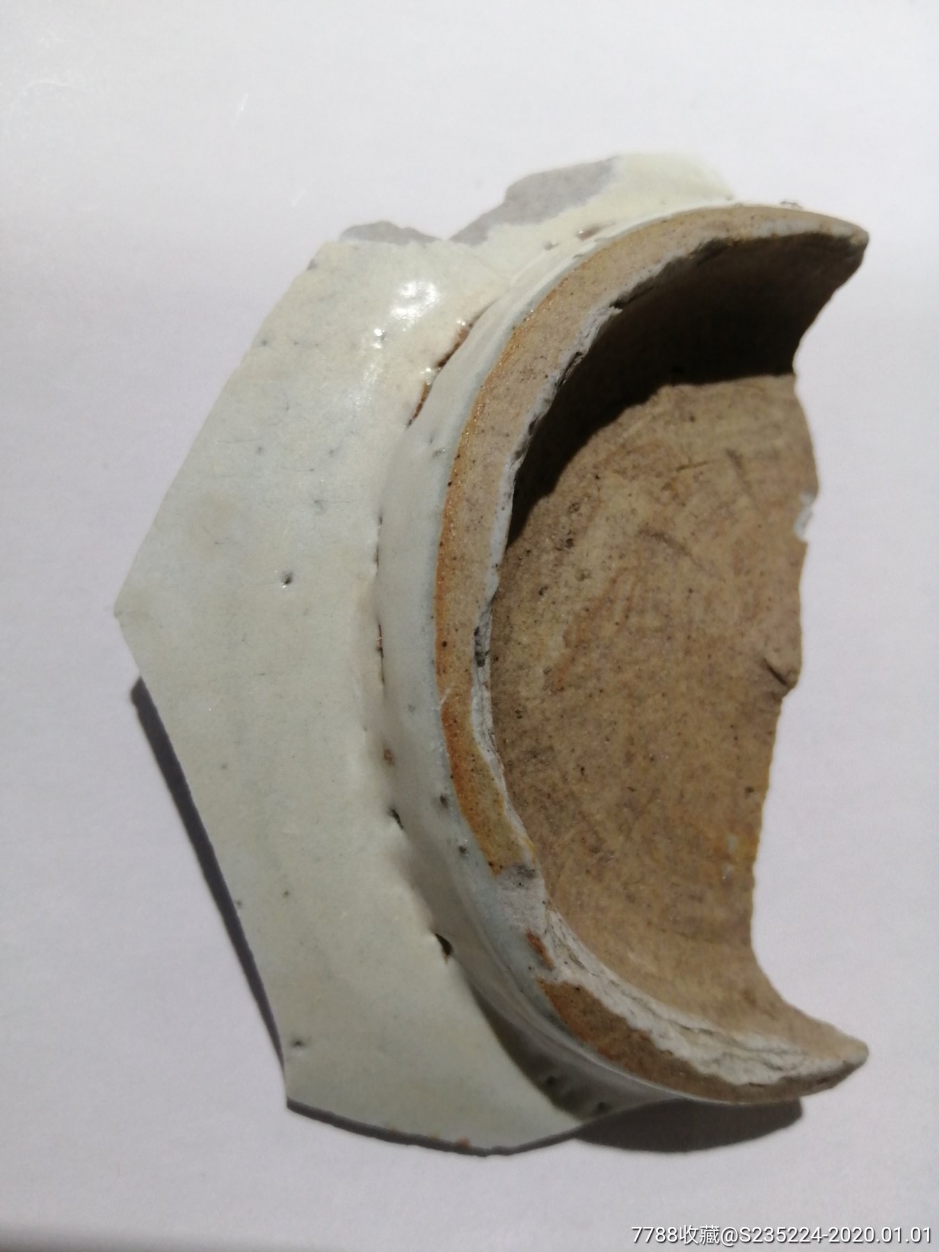 唐代白瓷碗古董碗底瓷片