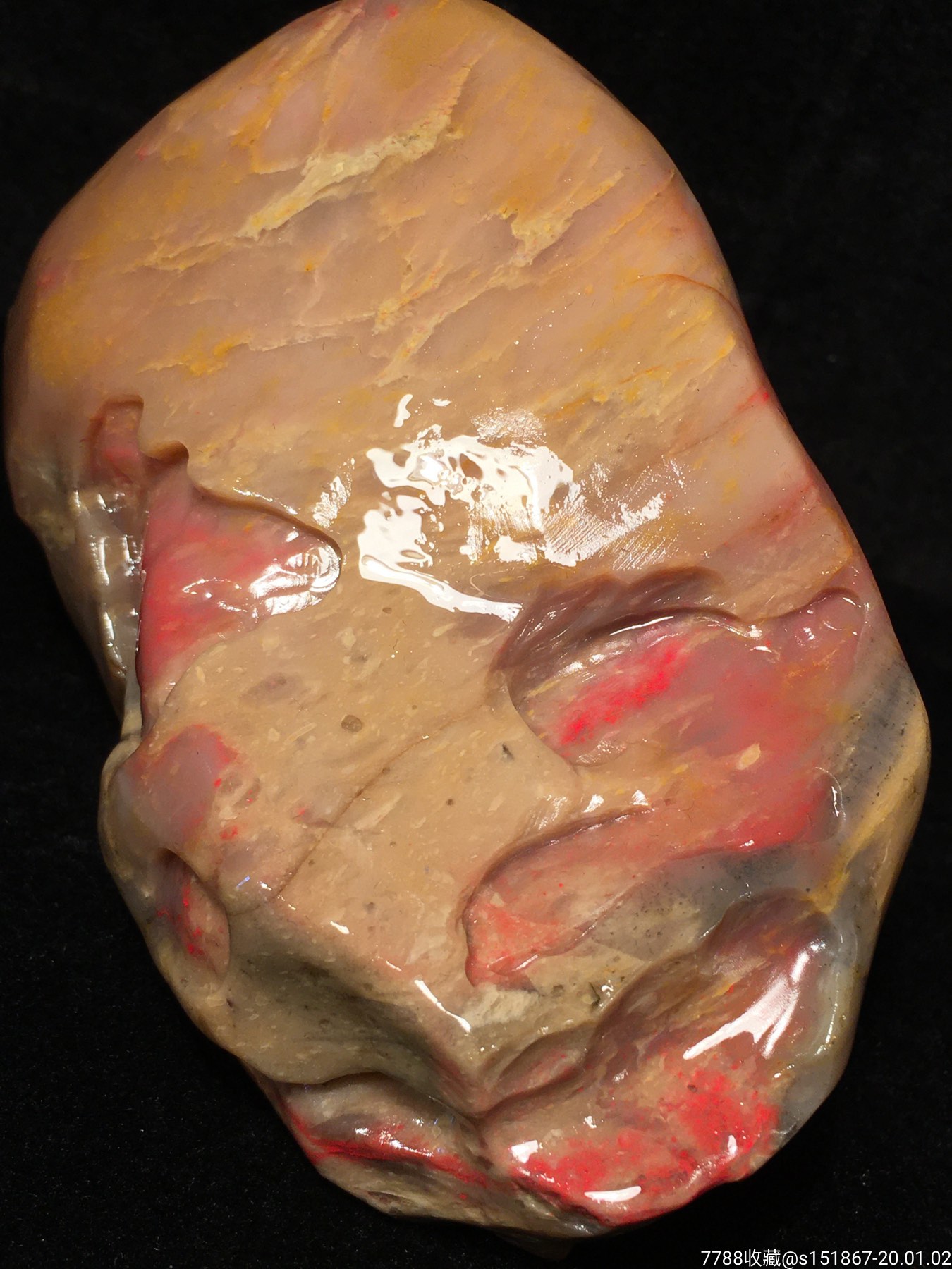 藕粉地昌化鸡血原石