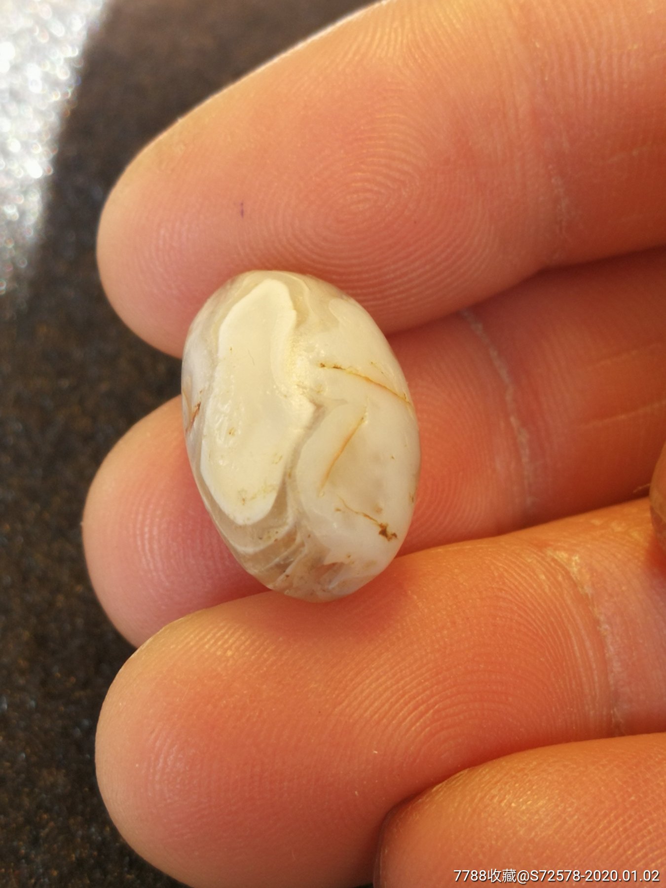 高古千年奶皮缠丝玛瑙珠-玛瑙-7788玛瑙收藏