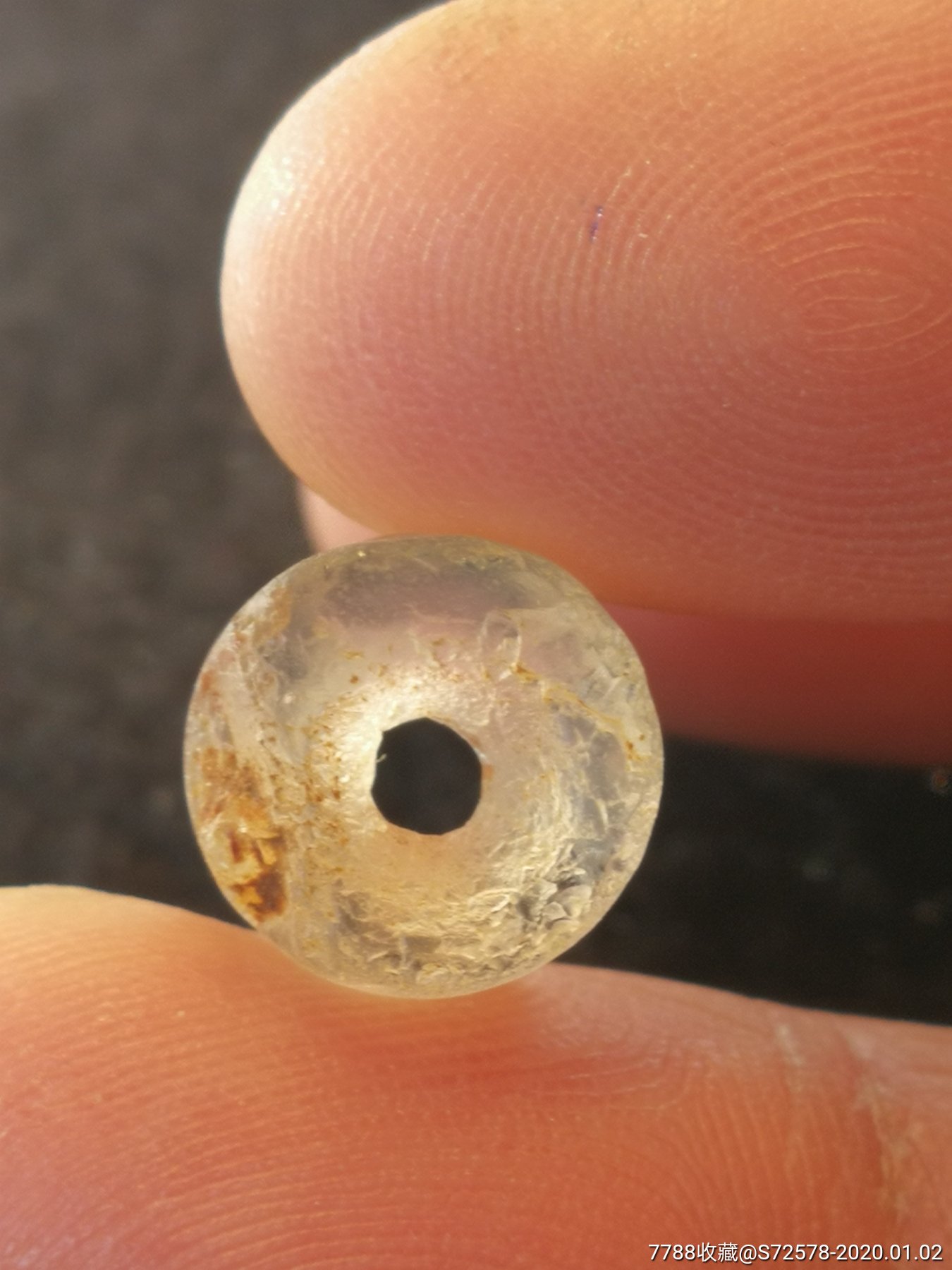 高古千年研磨孔水晶珠