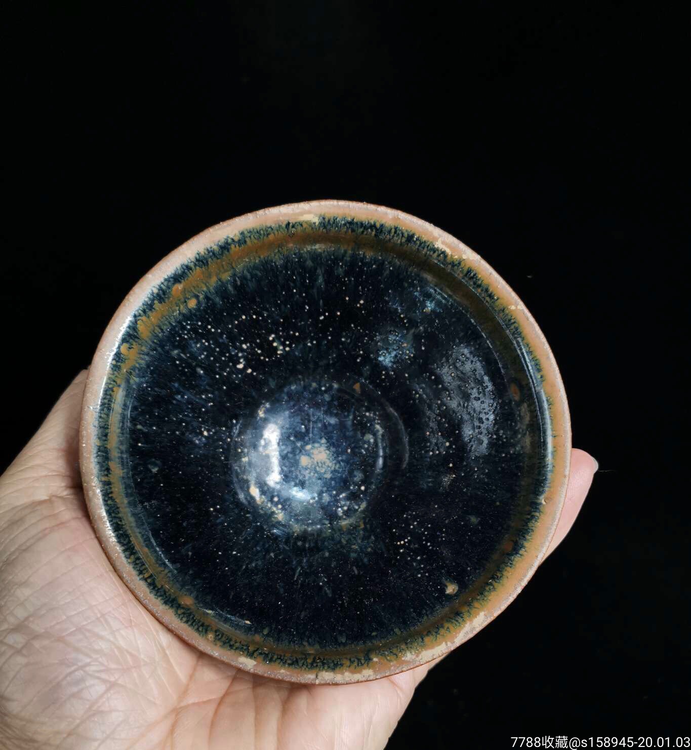 宋盏福清窑蓝釉小深斗 收藏 价格