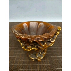 旧藏老牛角雕刻六龙螭虎牛角杯(se70526528)_7788收藏__收藏热线