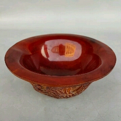 旧藏老牛角雕刻龙凤呈祥碗(se70526762)_7788收藏__收藏热线