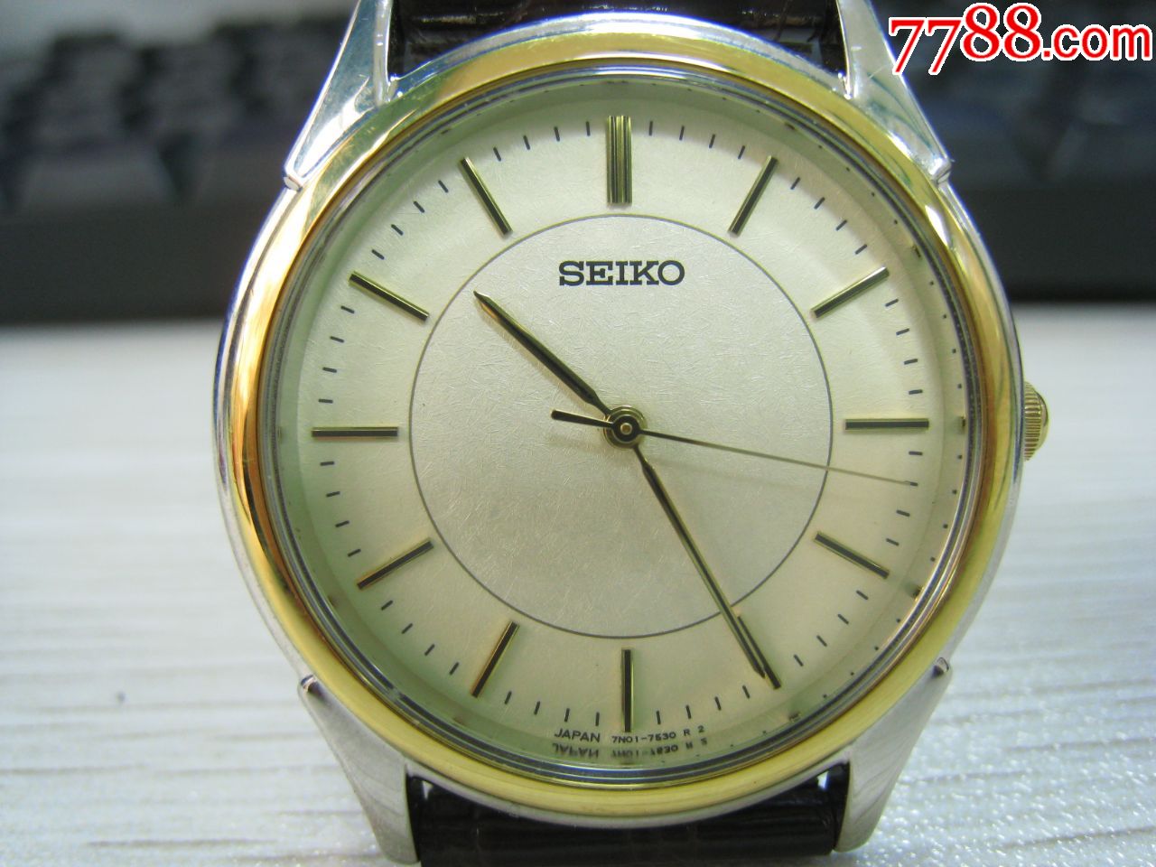 日本古董表实金圈精工7n00(石英)男大美品-手表/腕表-7788收藏__收藏