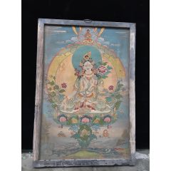 老木胎丝绸唐卡，高96厘米，宽67厘米(se70559852)_7788收藏__收藏热线