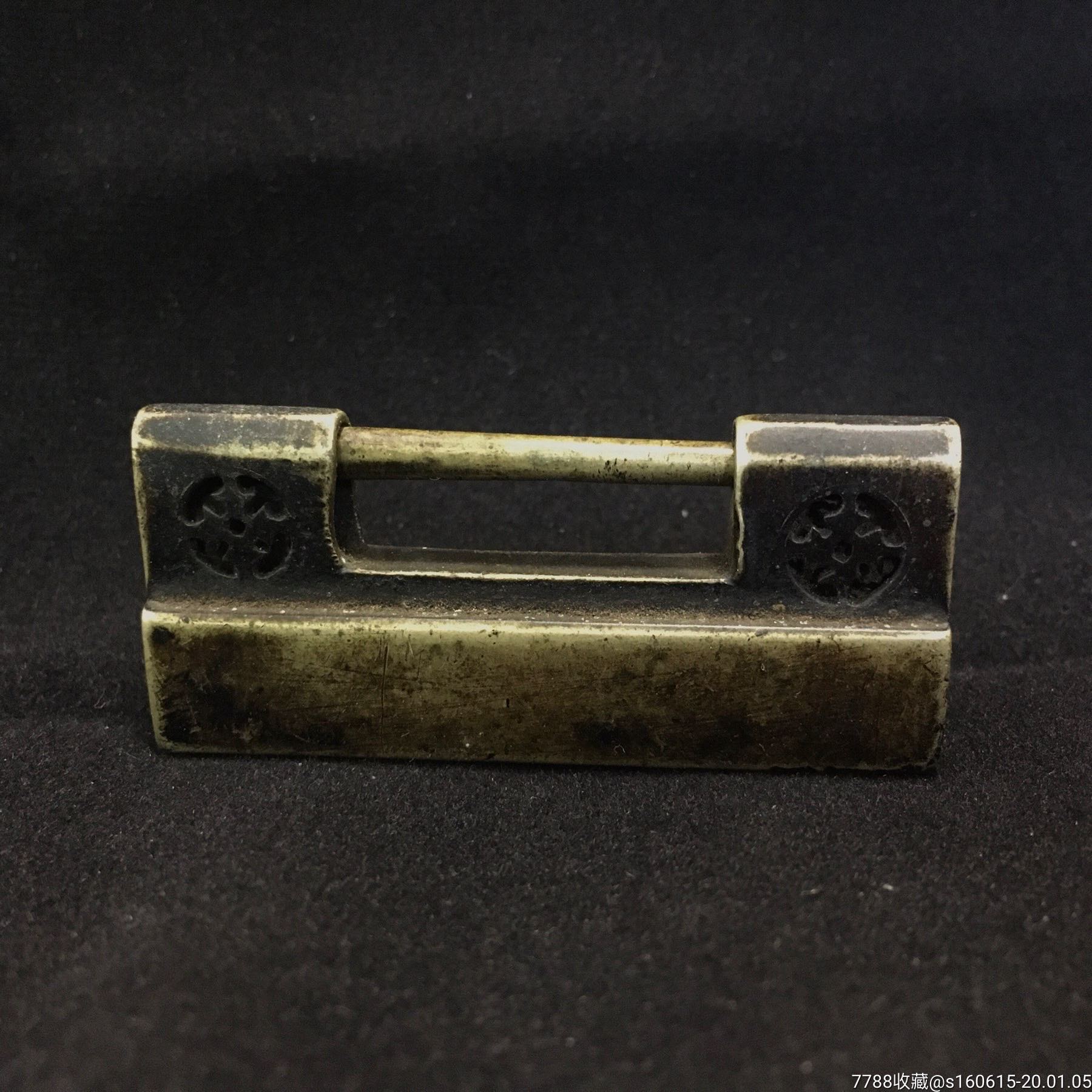 99清代五开机关锁天花板级别名家横开广锁中式古董锁具收藏杂件怀