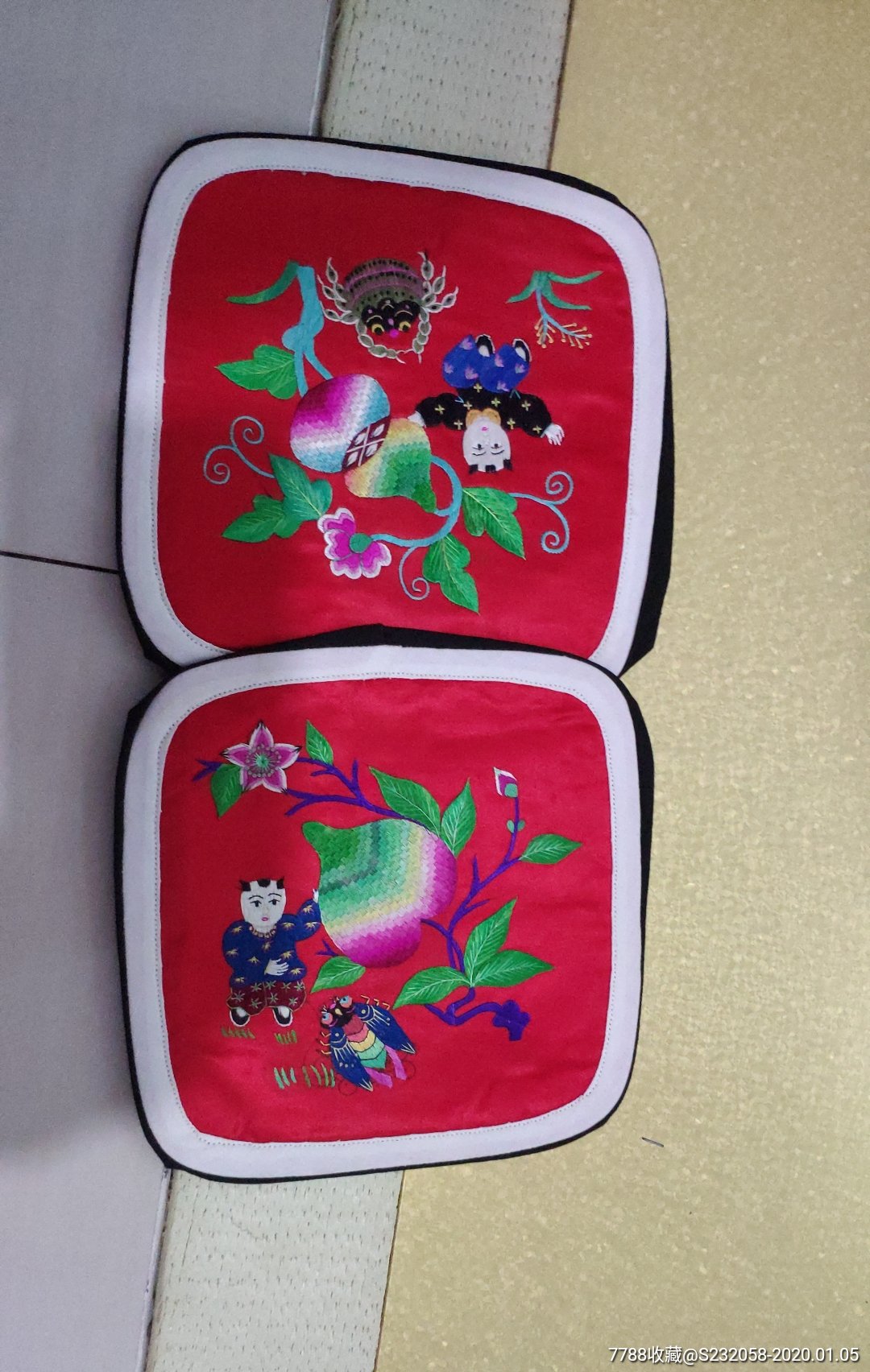 关中老绣花枕头