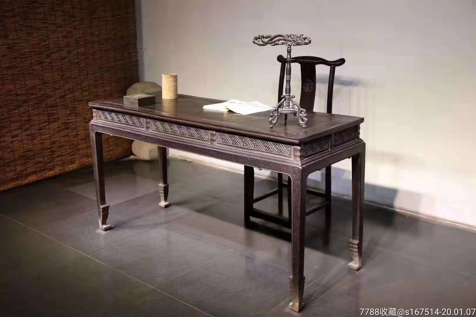 文房,书案,高85长158宽60,木质血檀,四面工,做工
