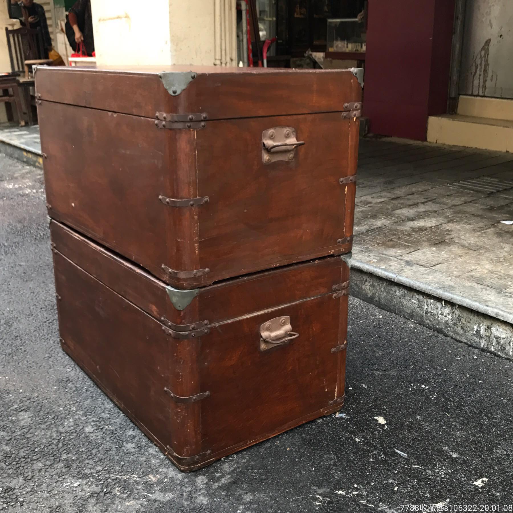 香樟木书画箱,全独板做,完整,结实_木箱_第3张_7788旧家具收藏