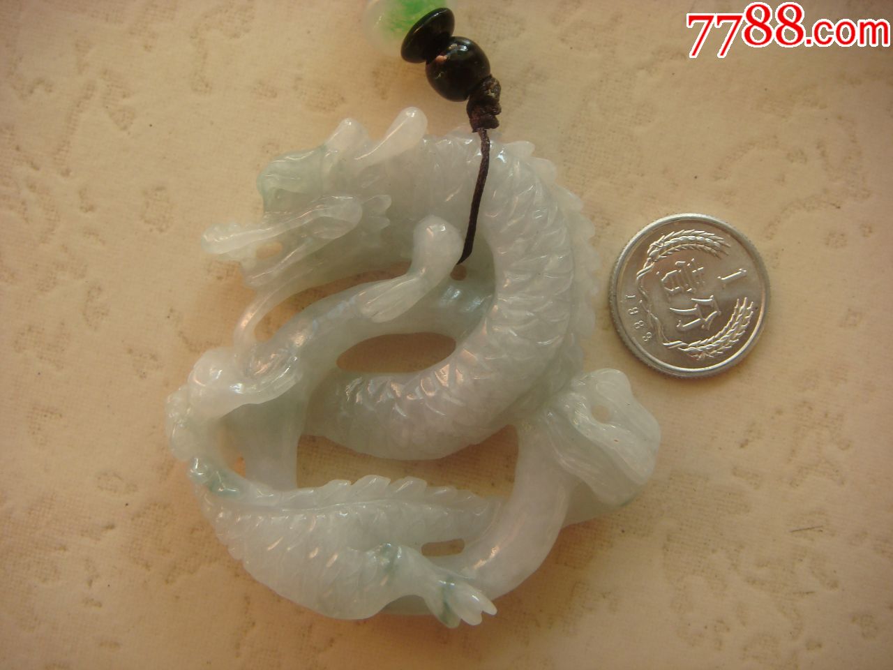 立体雕刻龙翡翠a货挂件(不议价)