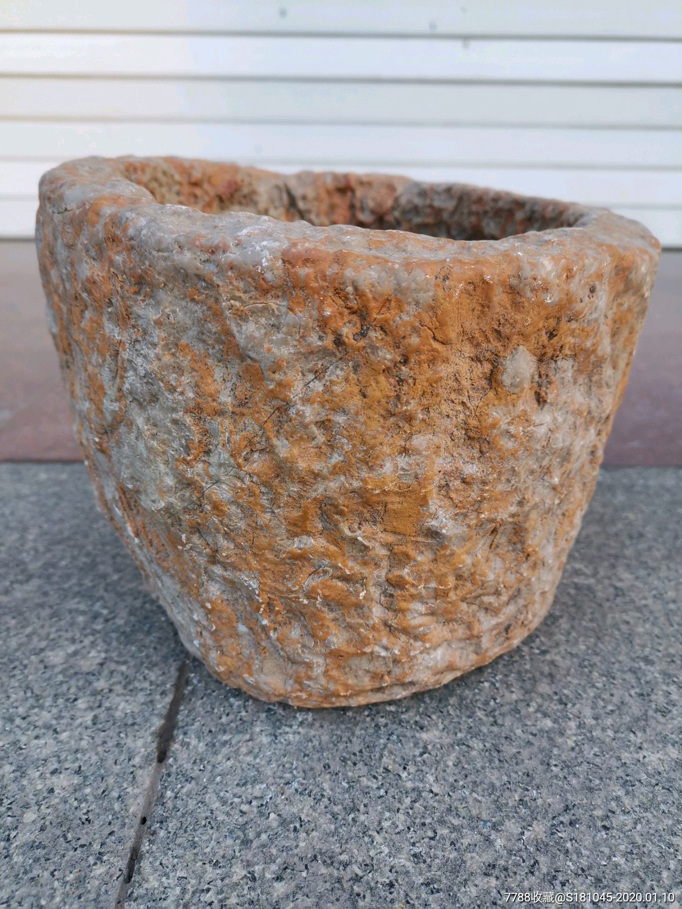 包浆一流光滑的五花石小石盆两个_价格699.