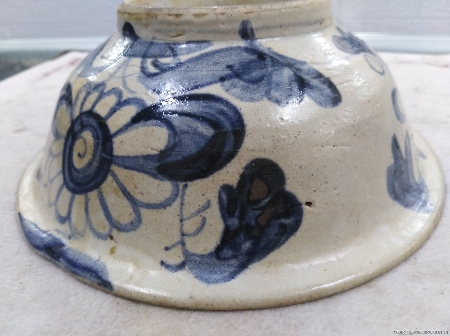 明代早期洪武青花大碗(保老,保真)z_青白瓷/影青瓷_收藏价格_鉴定交易