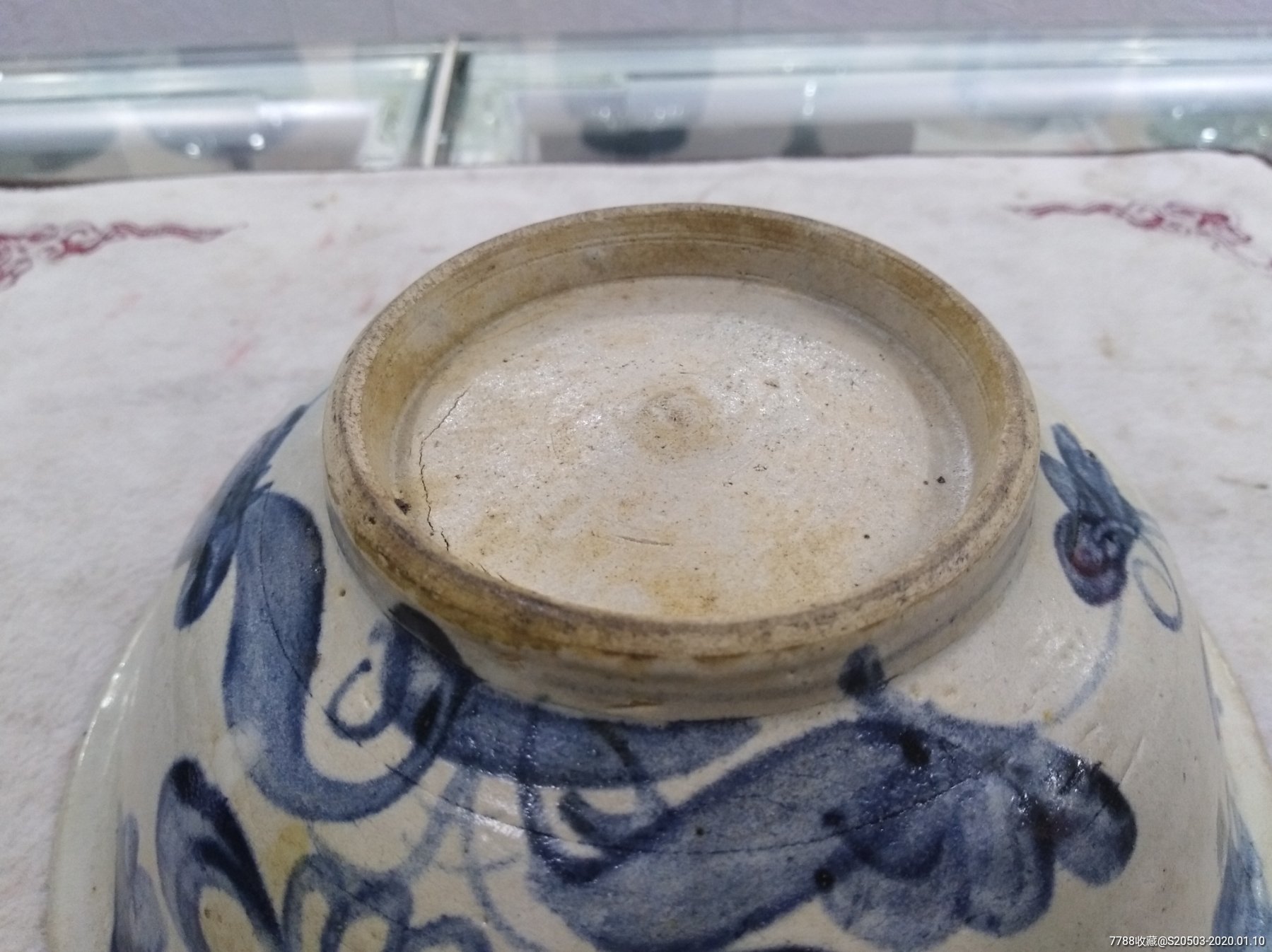 明代早期洪武青花大碗保老保真z