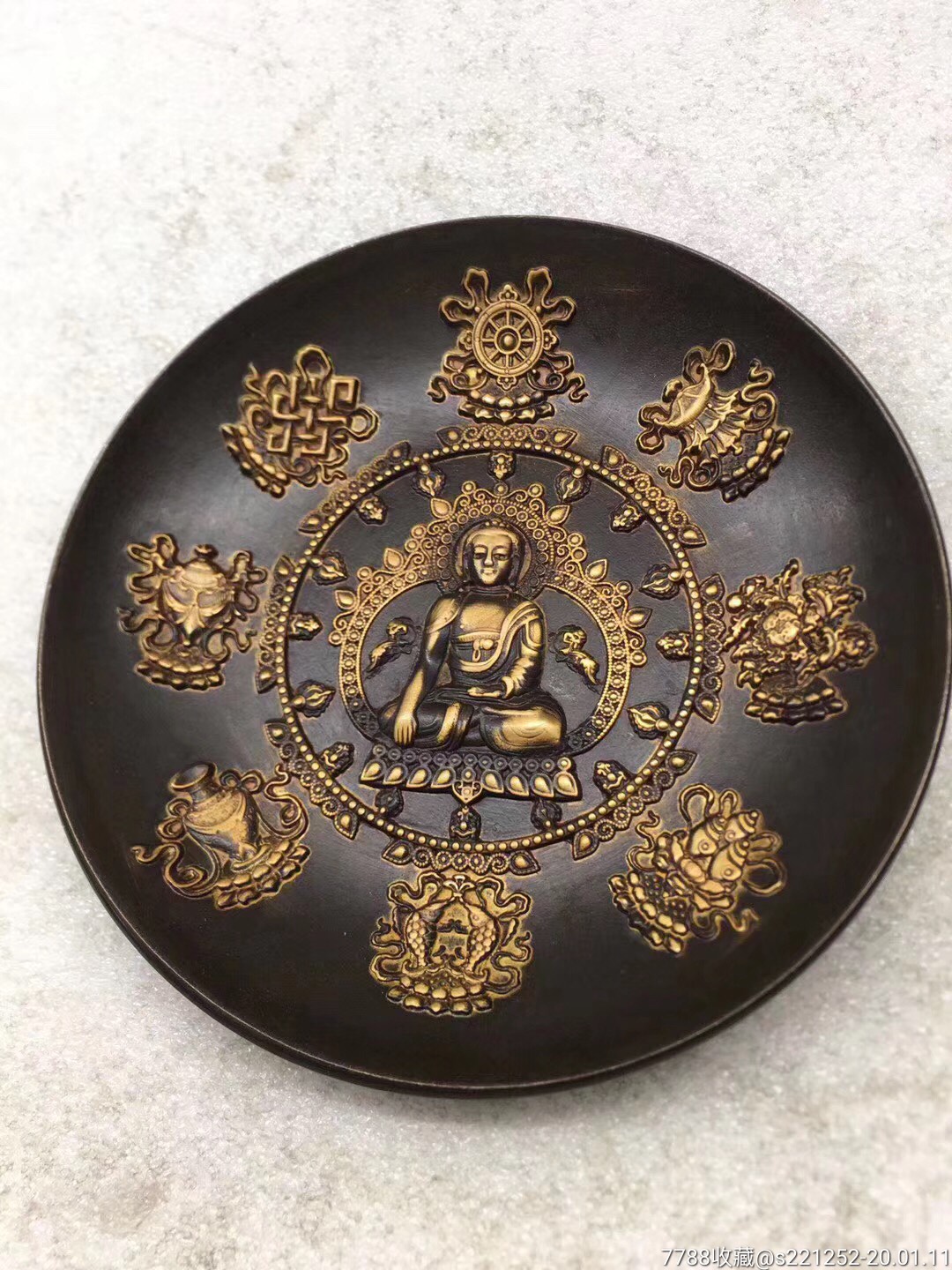 老铜八宝佛盘