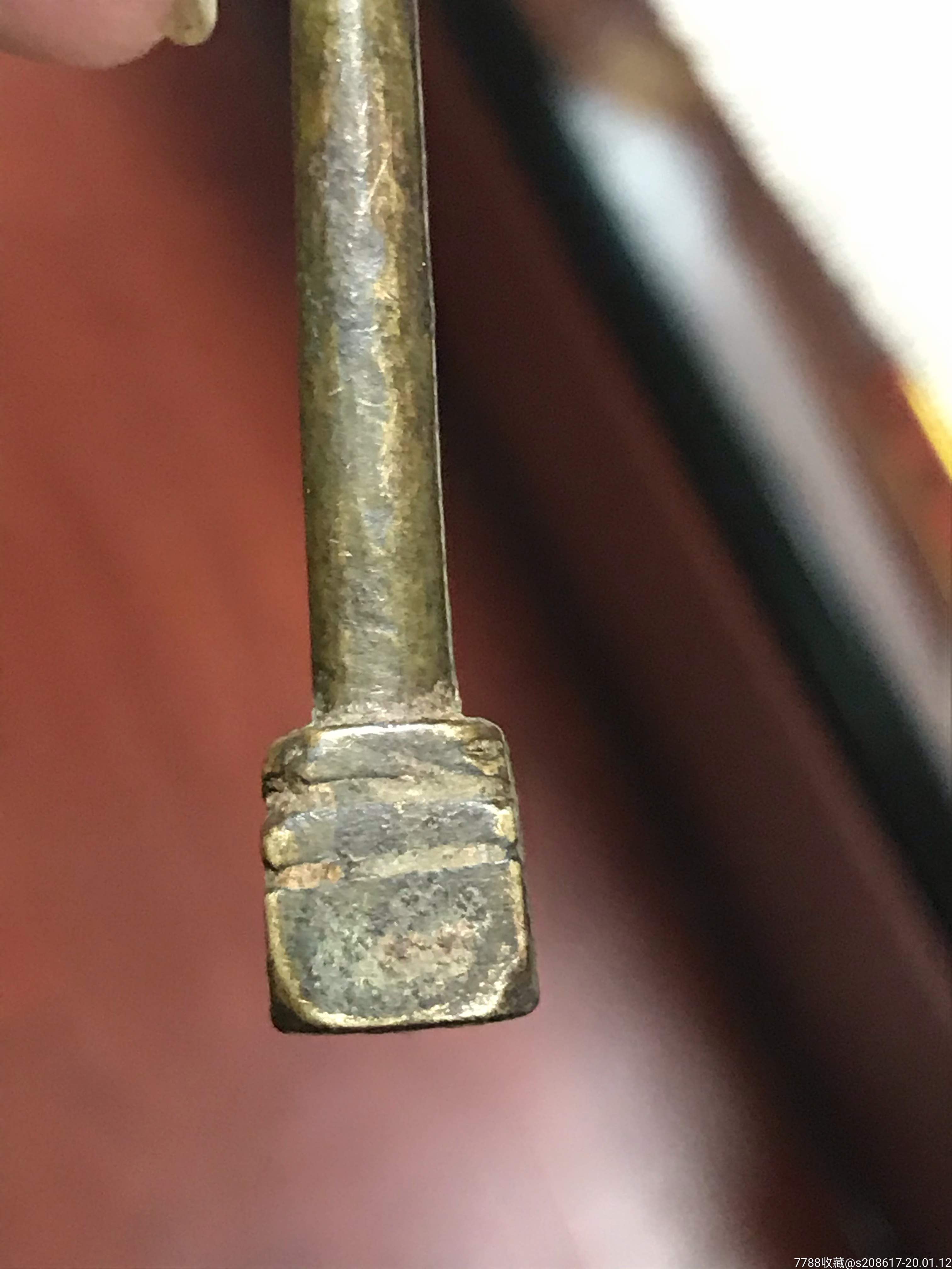 清末民国方把雕花铜锤老铜锤包老包真