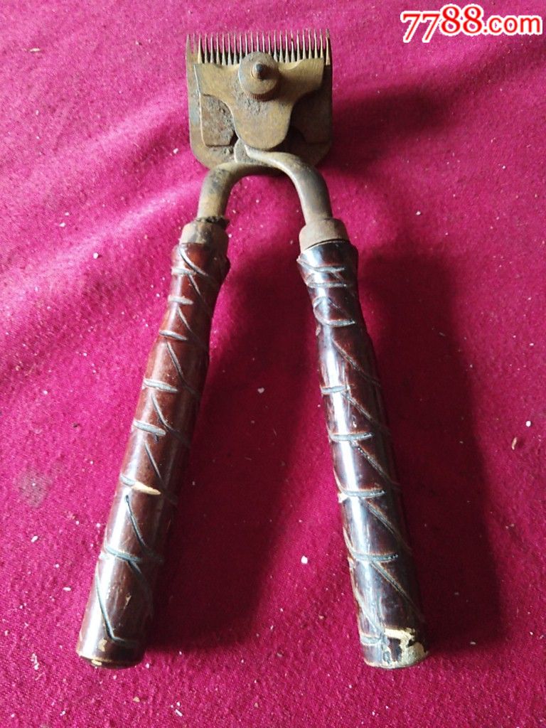 民国木把带雕工推子一把