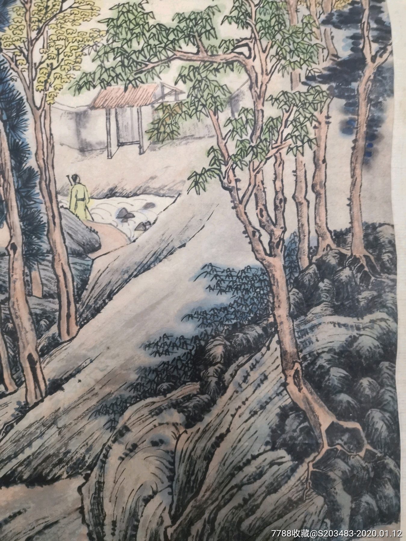 建平老山水画字画国画条幅竖幅卷轴作品