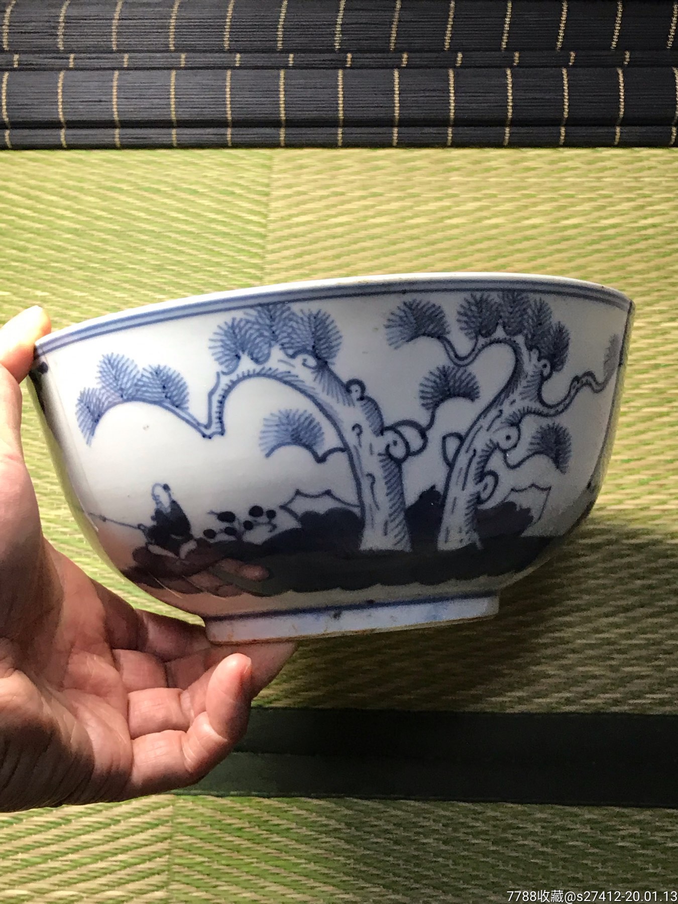 清光绪青花人物大海碗