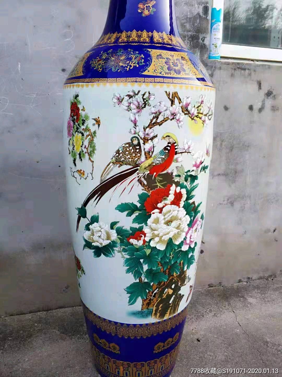 景德镇制花鸟大花瓶一对花开富贵前程似锦