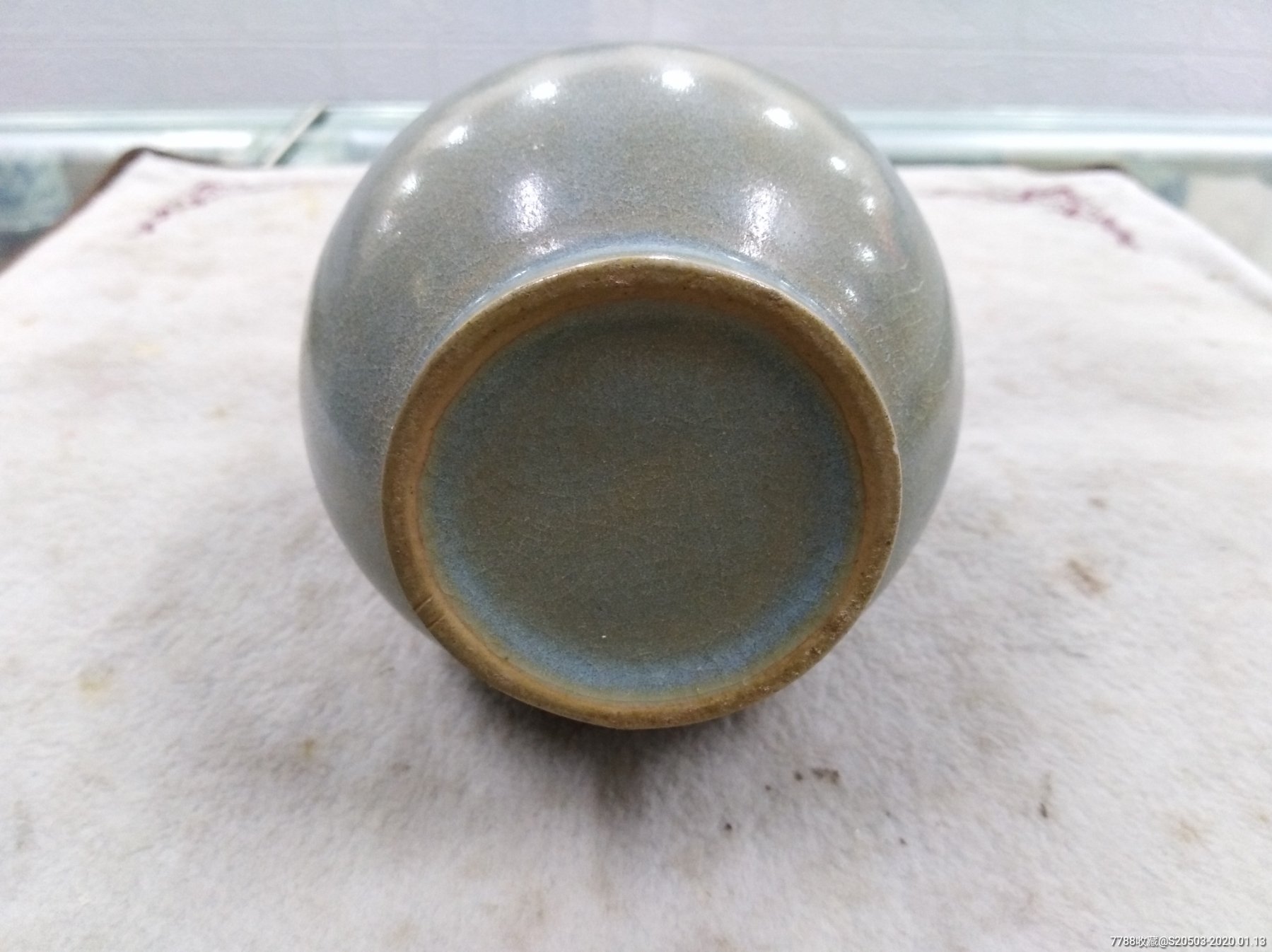 清末仿汝窑玉壶春瓶(保老,保真)z