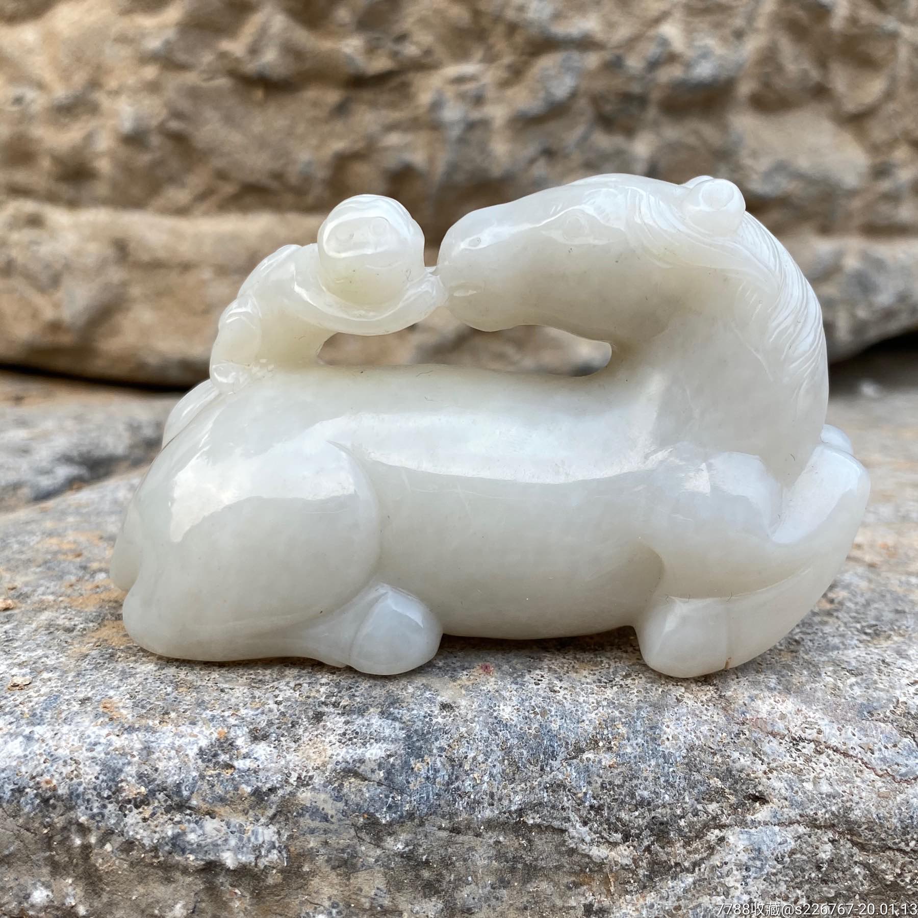 和田玉马上封侯雕件摆件