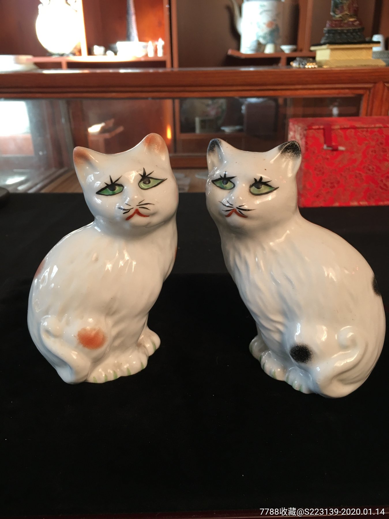 50年代瓷猫一对