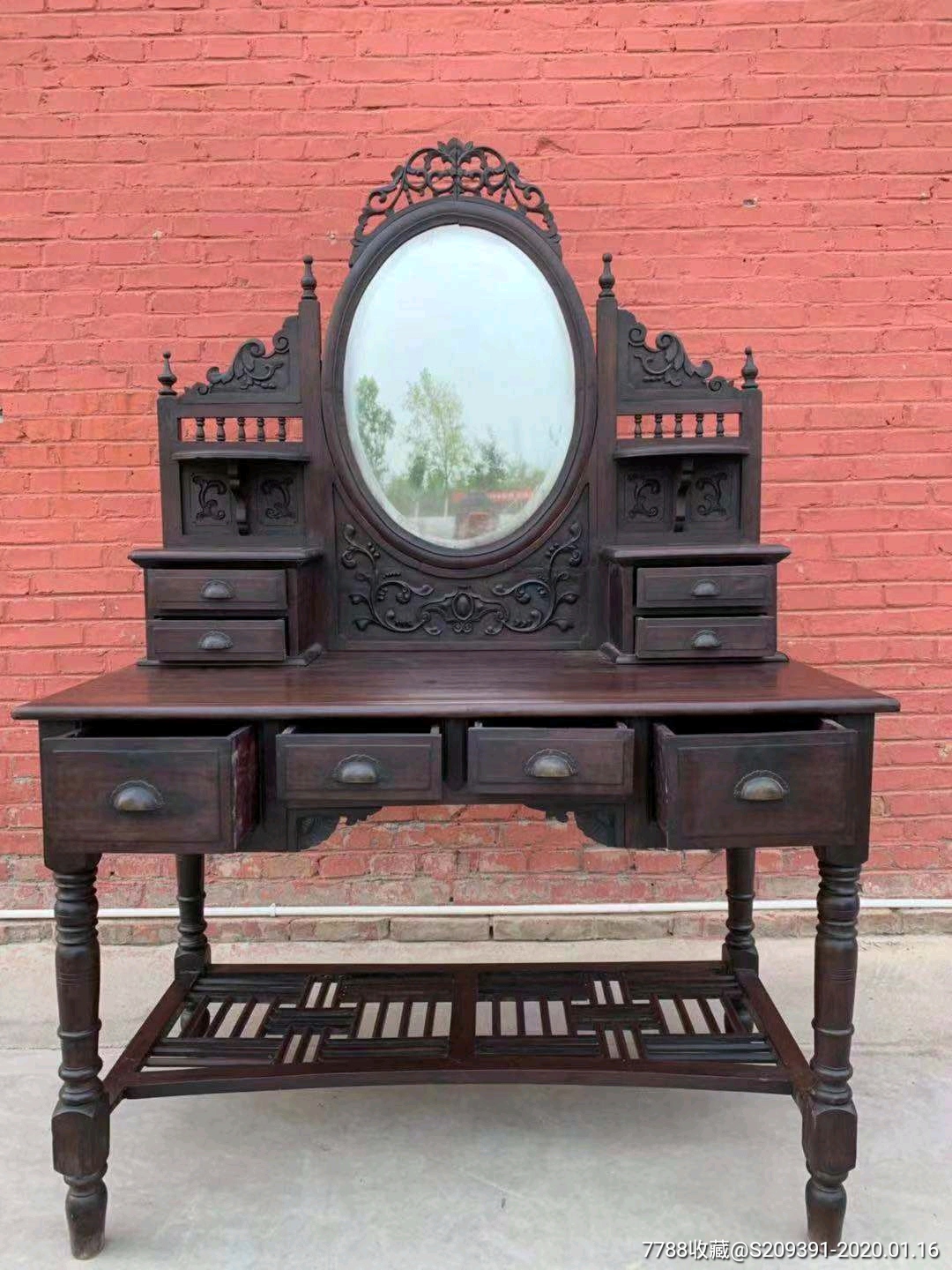 民国时期老红木梳妆台