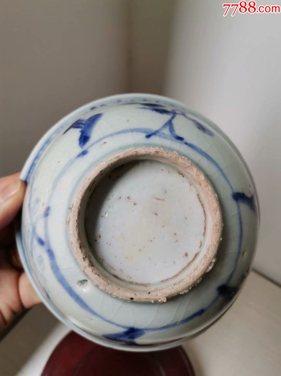 明空白期青花松竹梅碗