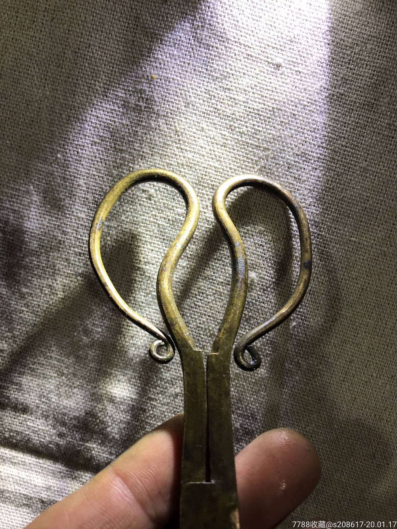 民国铜火钳铜火夹铜火箸包老包真