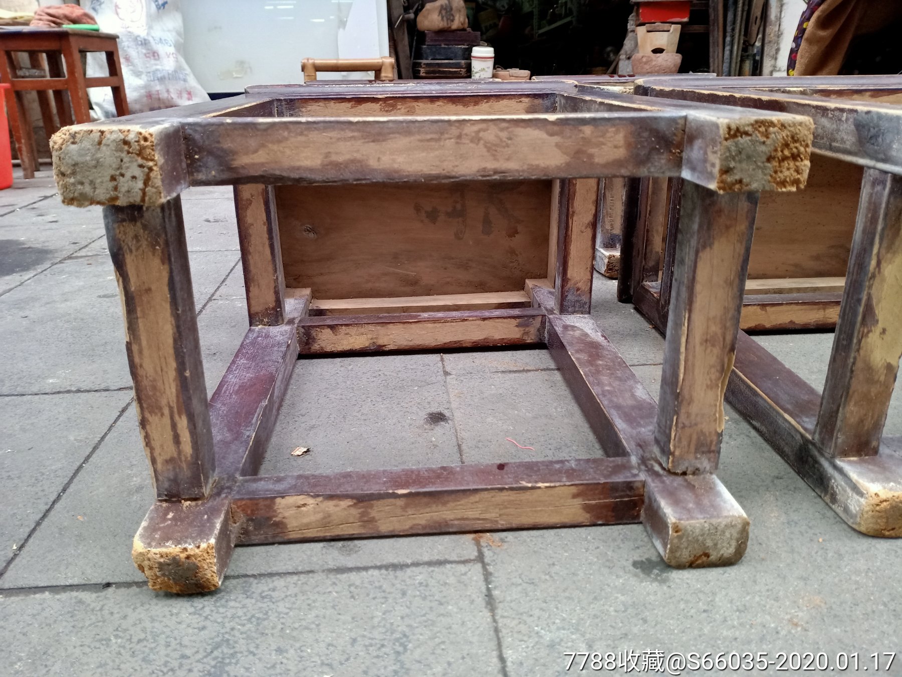 民国八仙桌配套方椅4张