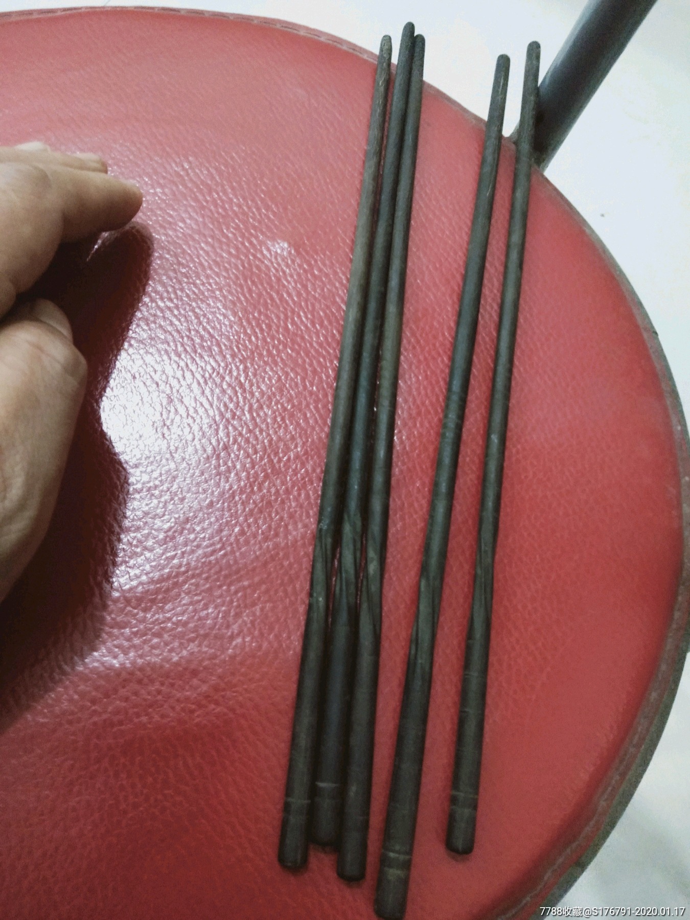 清代竹节麻花乌木筷子