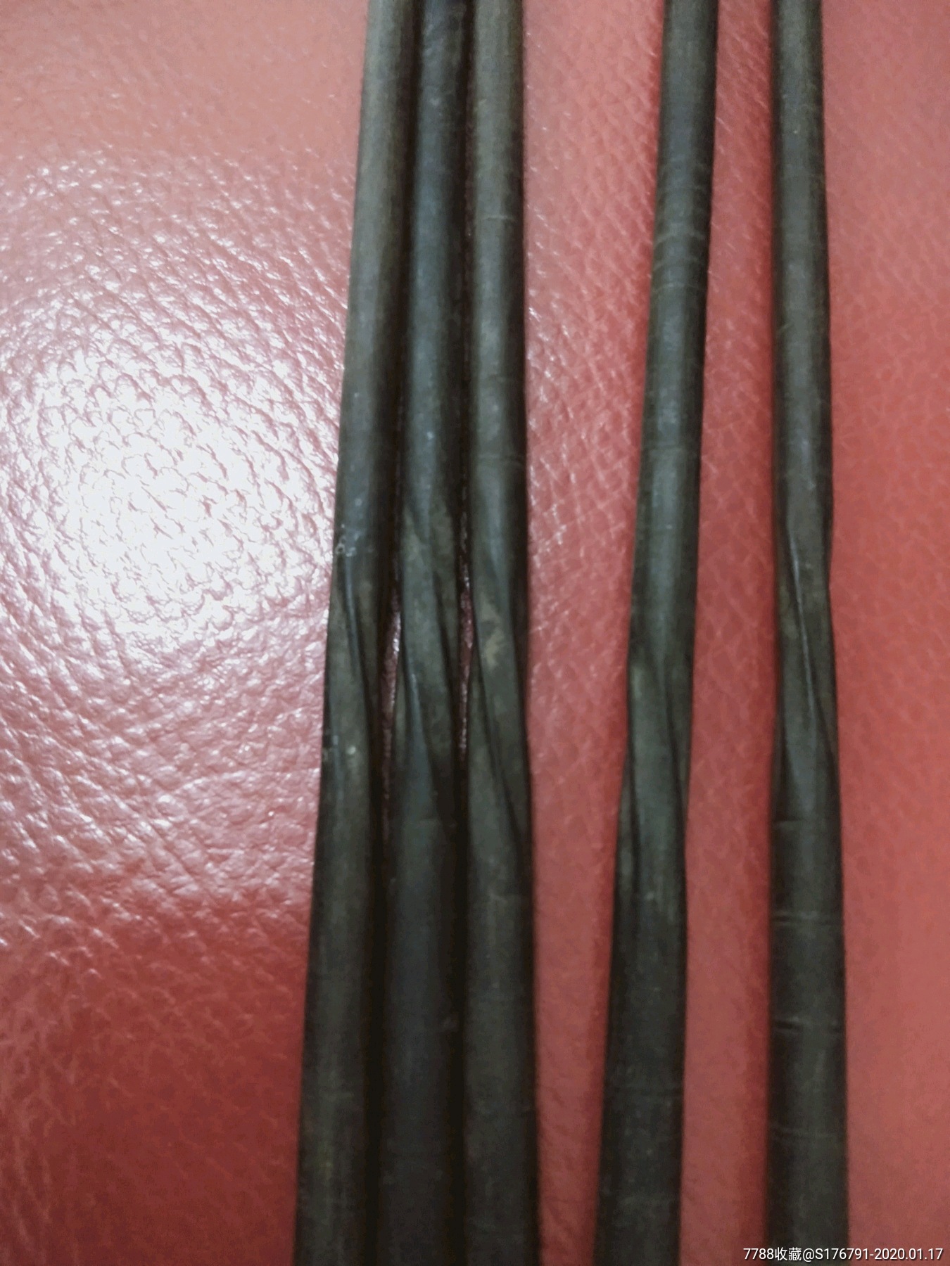 清代竹节麻花乌木筷子