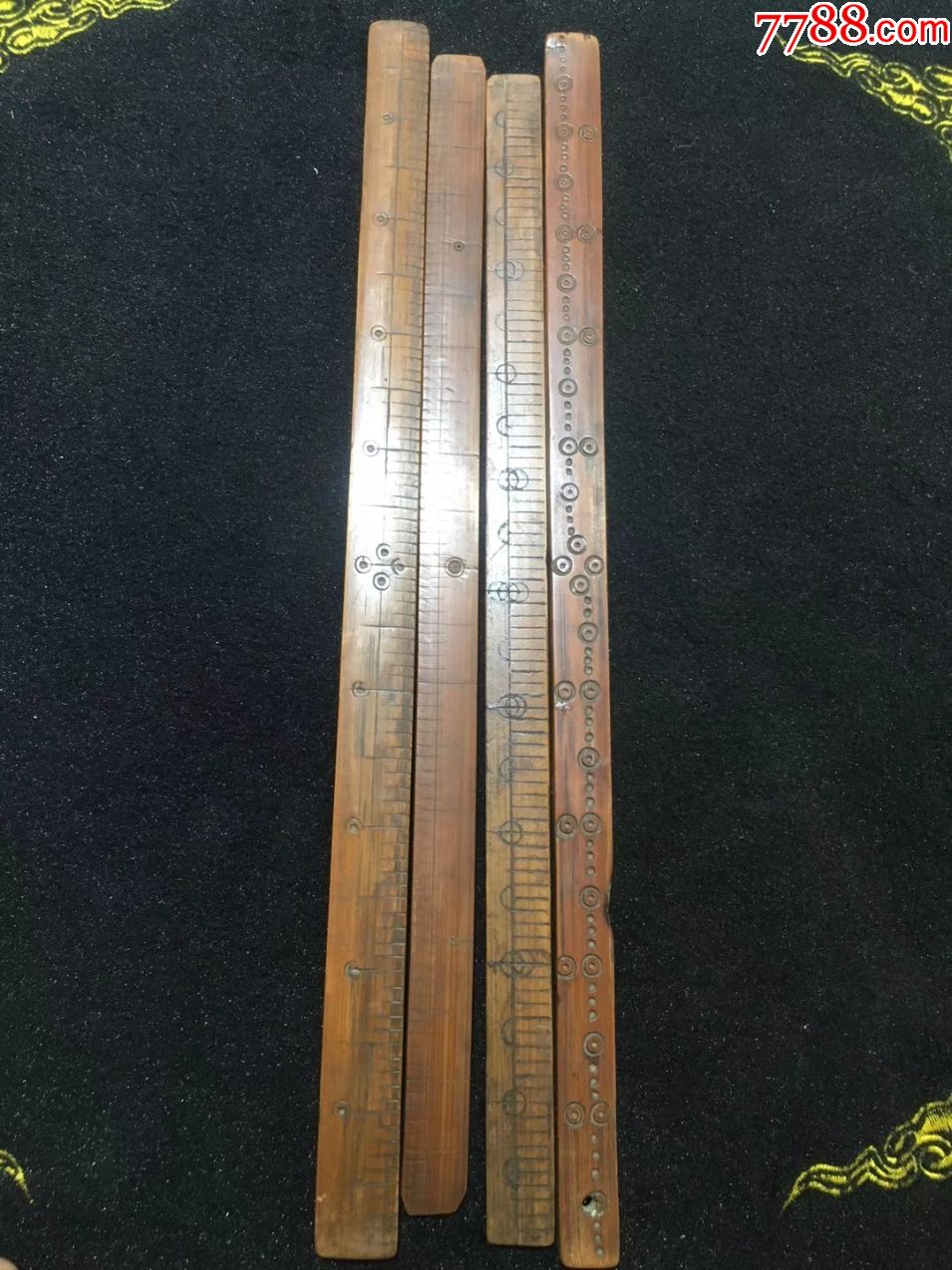 清代民国竹雕尺竹子尺4把
